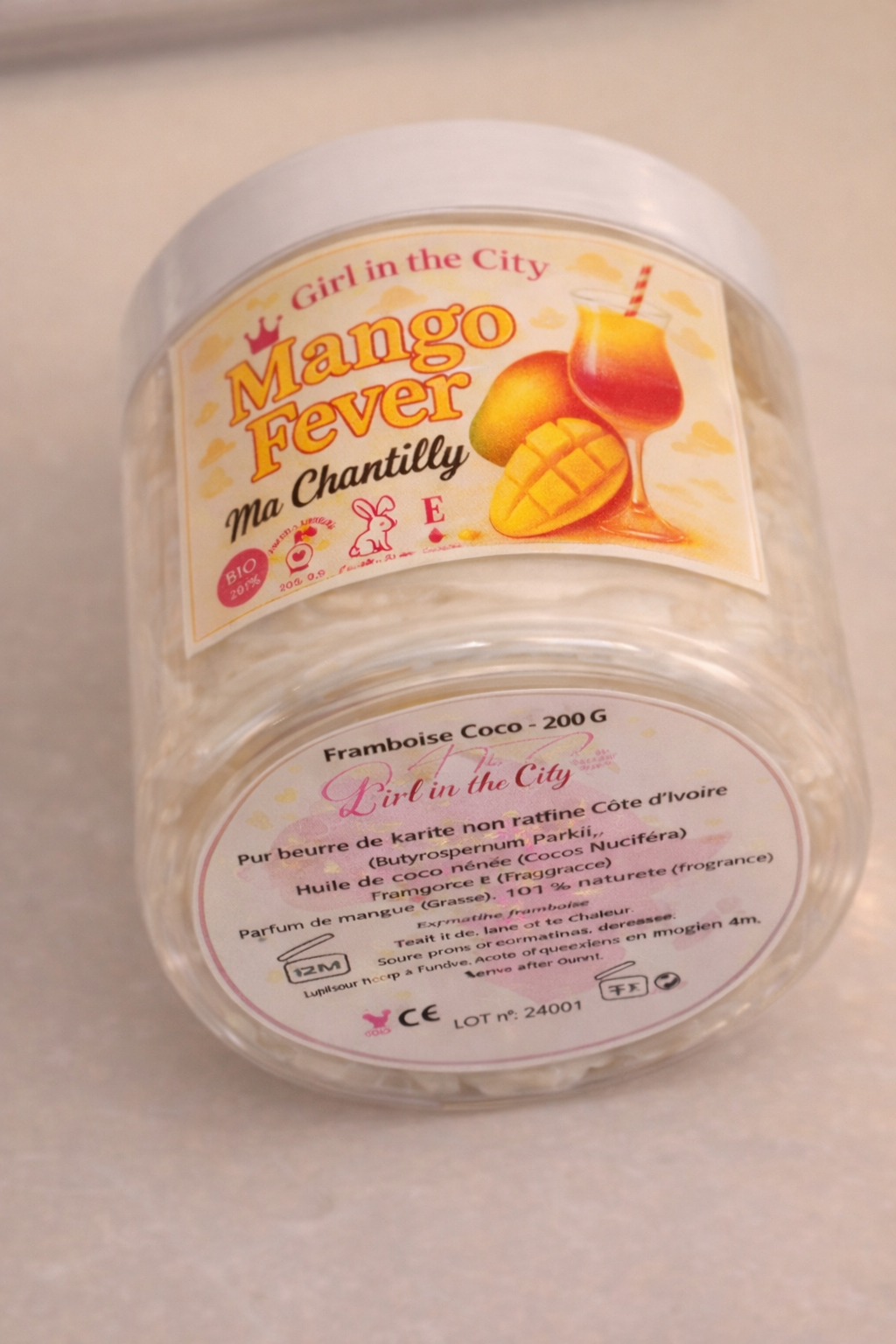 beurre corporel fouetté mangue tropical au pur beurre de karité par Girl in the City N°1 des beurres coporels naturels