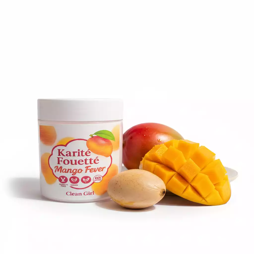 Chantilly karité mangue Mango Fever, beurre corporel naturel pour corps et cheveux