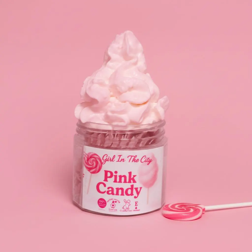 chantilly de karité Pink Candy — karité fouetté barbe à papa en texture aérienne