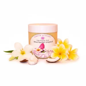 Beurre corporel tropical à la texture onctueuse, riche en actifs nourrissants pour peaux sèches