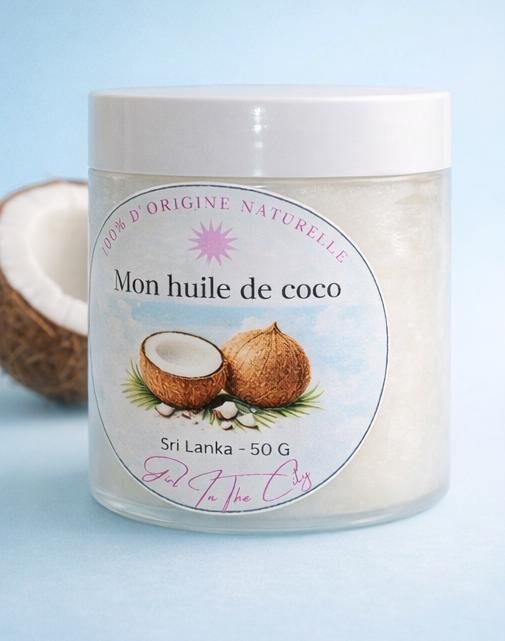 huile de coco vierge biologique extraite à froid Sri Lanka soin naturel corps et cheveux