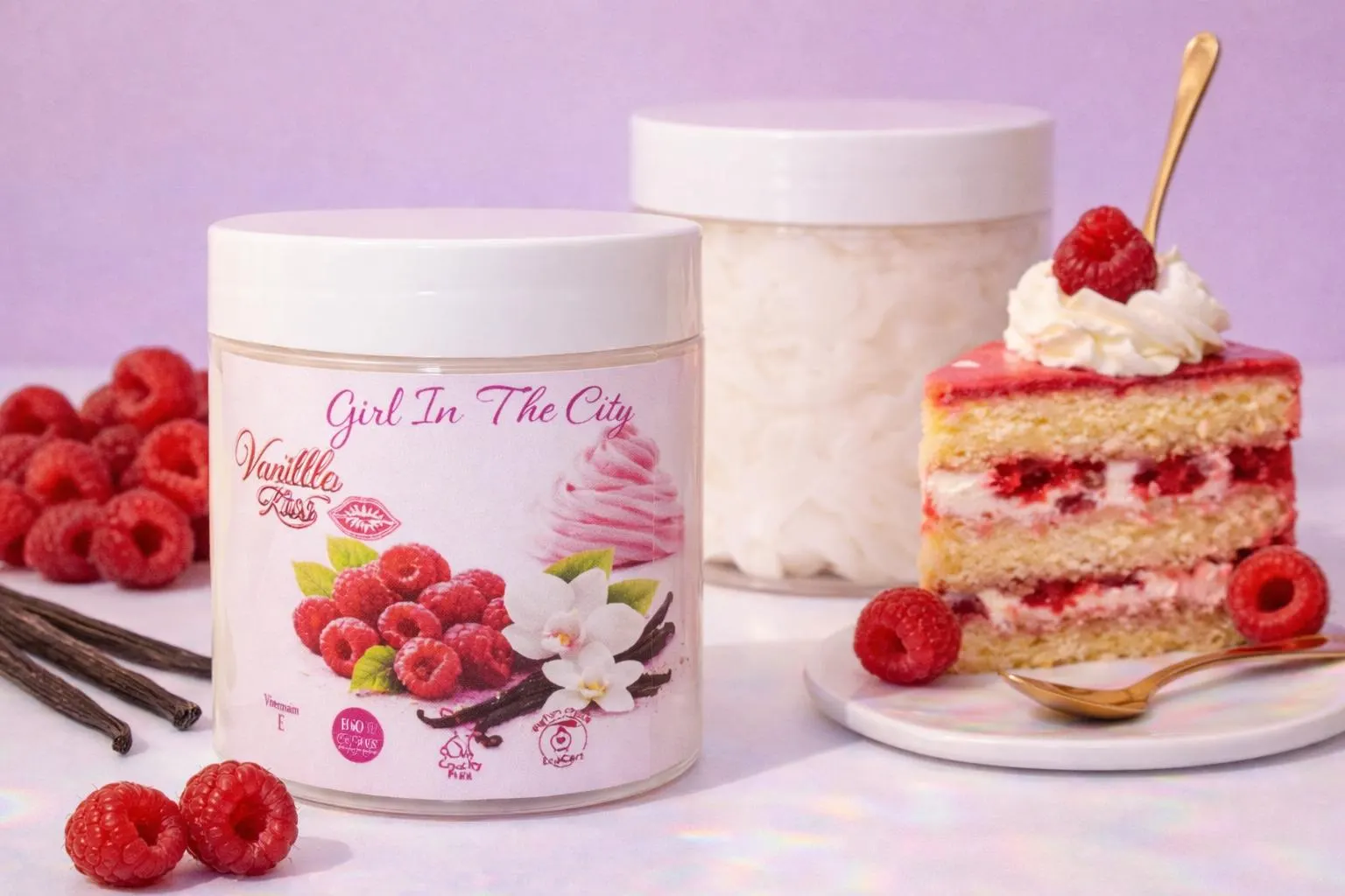 beurre corporel fouetté vanille framboise