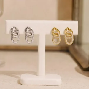Boucles d'oreilles maillons avec strass