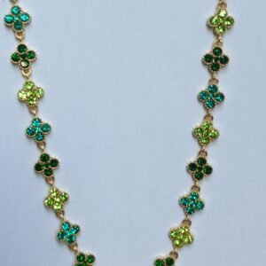 Collier princesse vert émeraude doré ou argenté - Dorée
