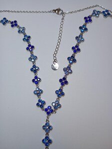 COLLIER PRINCESSE Y bleu turquoise bleu azur 3