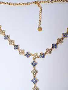 Collier princesse y blanc bleu 4