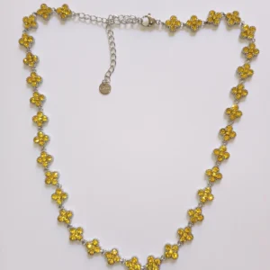 Collier princesse jaune citron