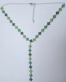 Collier princesse Y vert émeraude