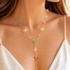 Collier y papillons multicolores 7