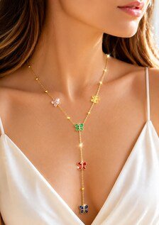 Collier y papillons multicolores 7