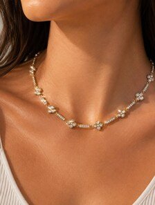 Collier trèfles dorés empire