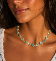 Collier princesse turquoise