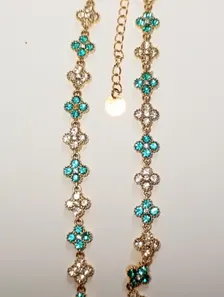 Collier princesse turquoise blanc – Image 3