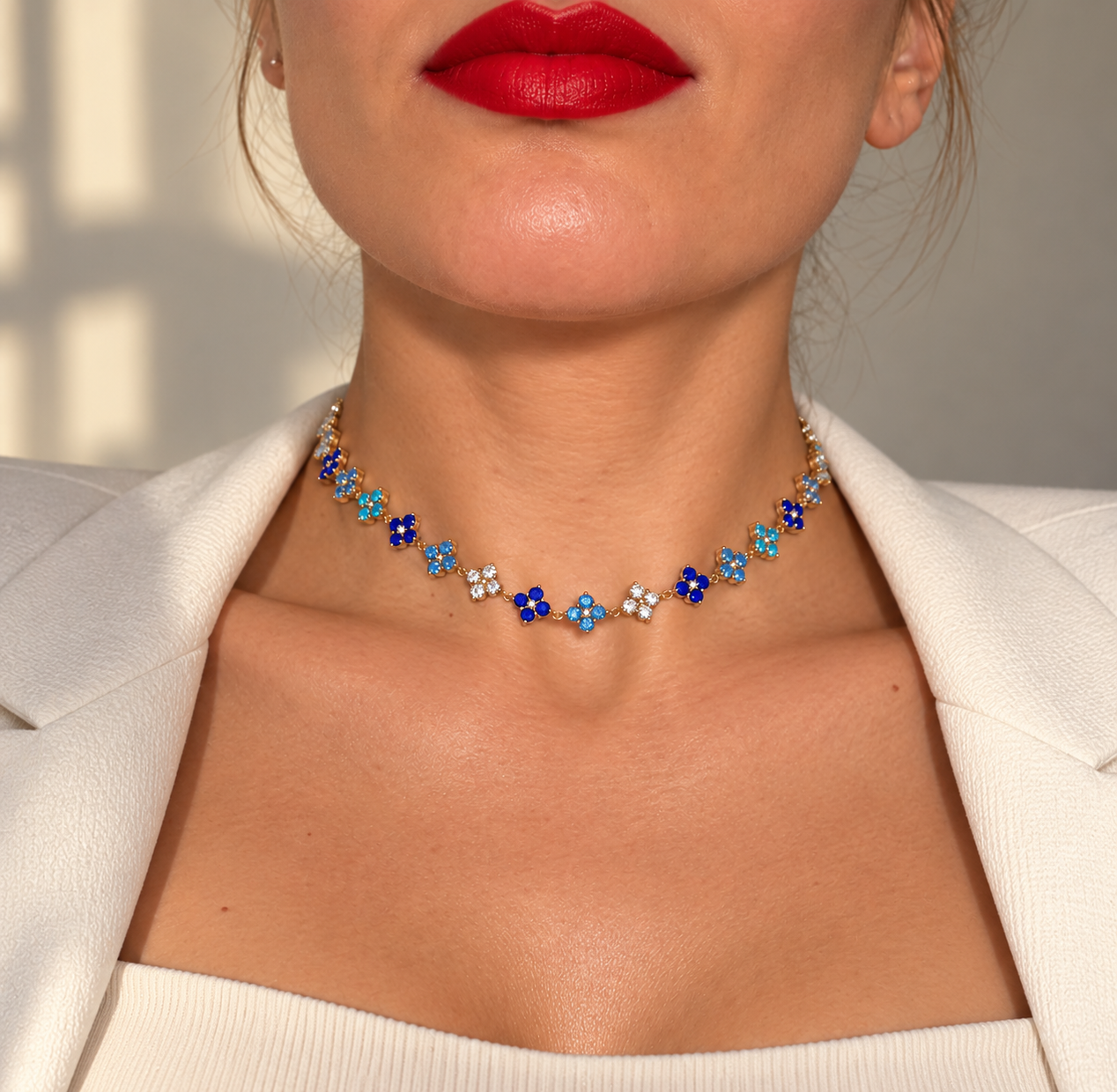 collier princesse bleu