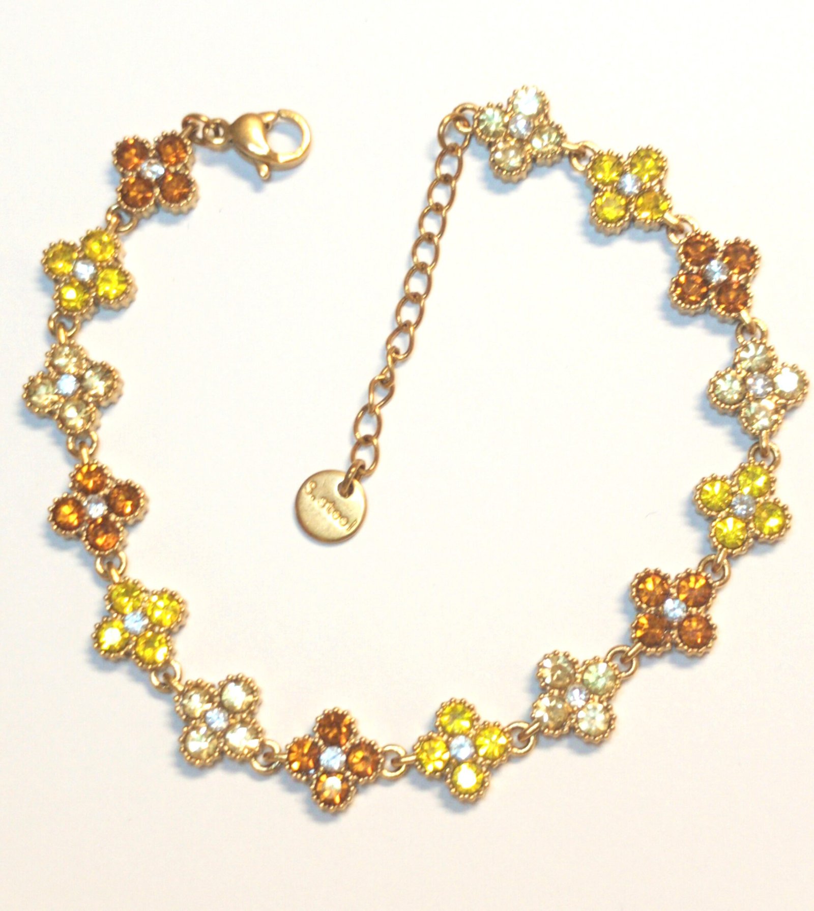 Kleeblatt-Armband in Braun und Honiggelb