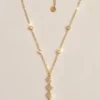 Lange Halskette mit goldfarbenen Kleeblättern „Versailles“ - Thumbnail Image 3